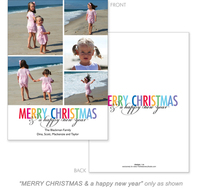 Merry Christmas Rainbow 5-Photo Holiday Cards