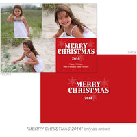 Merry Christmas Red 3-Photo Holiday Cards