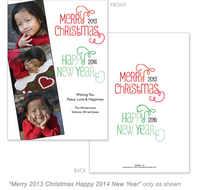 Photo Strip White Holiday Cards