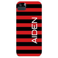 Red & Black Rugby Stripe iPhone Hard Case