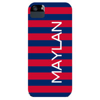 Red & Blue Rugby Stripe iPhone Hard Case
