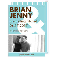 Aqua Ampersand Photo Save the Date Announcements