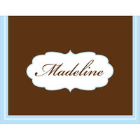Chocolate Brown and Light Blue Foldover Note Cards