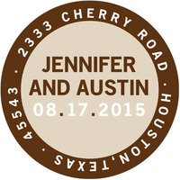 Brown Border and Bisque Round Address Labels