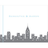 NYC Silhouette Blue Foldover Note Cards