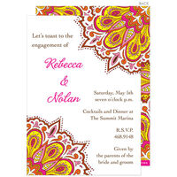 Hot Pink Peacock Party Invitations
