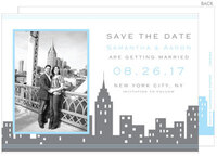 NYC Blue Photo Save the Date Announcements
