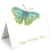 Jeweled Butterfly Die Cut Personalized Place Cards