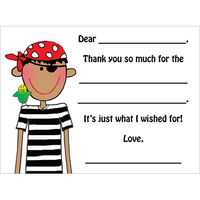 Pirate Birthday Fill In Notecards