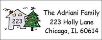 Colorful Christmas House Address Labels