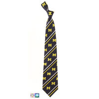 University of Michigan Cambridge Striped Silk Necktie