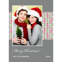 Red Pattern Band Photo Holiday Cards