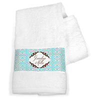 Aqua Greek Hand Towels