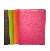 Personalized Bright Leather Passport Covers