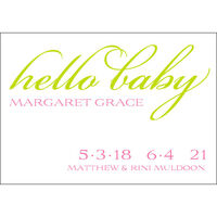 Pink Hello Baby Baby Announcements