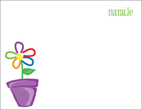 Painted Flower Pot Flat Note Cards