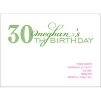 Green 30th Birthday Milestone Invitations