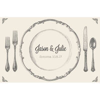 Vintage Paper Placemats with Two Lines of Text