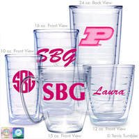 Purdue University Personalized Neon Pink Tumblers