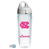 University of North Carolina Personalized Neon Pink Water Bottle