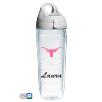 University of Texas Personalized Neon Pink Water Bottle