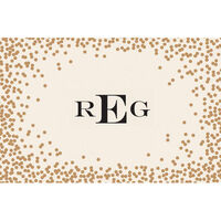 Gold Confetti Placemats with Block Monogram
