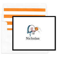 Basketball Hoops Foldover Note Cards