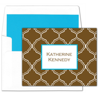 Brown and Turquoise Foldover Note Cards