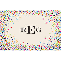 Colorful Confetti Placemats with Block Monogram