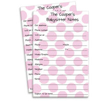 Baby Pink Babysitters Notepads