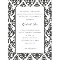 Madison Damask Bordered Letterpress Invitations