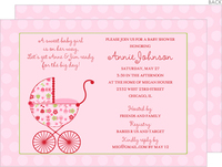 Floral Garden Stroller Baby Shower Invitations