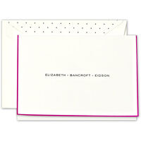Hand Bordered Folded Note Cards with Dotted Name
