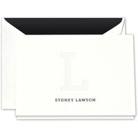 Letterpress Initial and Name on Pearl White Note Cards