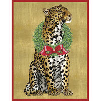 Leopard with Wreath Holiday Cards