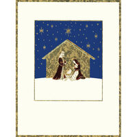 Embossed Nativity Scene Holiday Cards