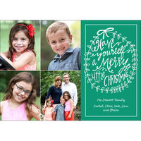 Emerald Merry Little Christmas Holiday Photo Cards