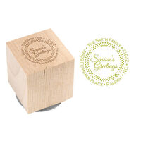 Season's Greetings Wood Block Rubber Stamp