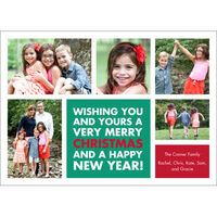 Emerald Christmas Wishes Holiday Photo Cards