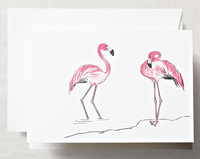 Brushstroke Flamingos Boxed Note Cards
