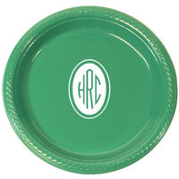 Outlined Shaped Oval Monogram Plastic Plates