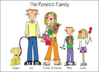 Customized Family Foldover Note Cards