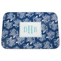 Navy Coral Repeat Glass Cutting Board