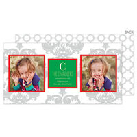 Damask Monogram Holiday Photo Cards
