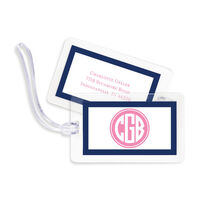 Navy Border Luggage Tags