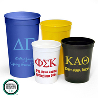 Personalized Greek Letters Stadium Cups