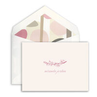 Blush Pink Engraved Foldover Note Cards