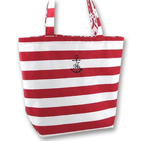 Nautical Cotton Embroidered Initial Tote Bag