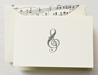 Treble Clef Boxed Folded Note Cards