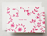 Letterpress Vines Thank You Boxed Note Cards